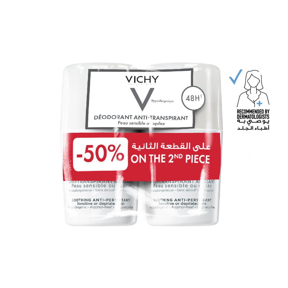 Vichy 48H Anti-Perspirant Roll-On Sensitive Skin Duo